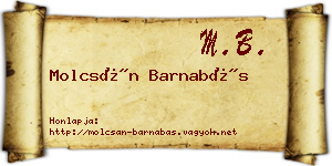Molcsán Barnabás névjegykártya